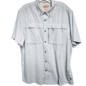 Coleman Men XL Gray Fishing Hiking Shirt Gorpcore Utility Coastal Cool Vent Tech